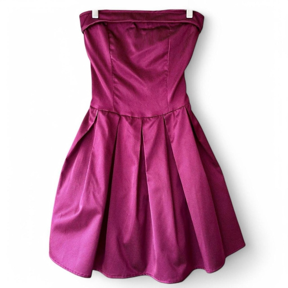 90s Pinstriped Strapless Mini Dress